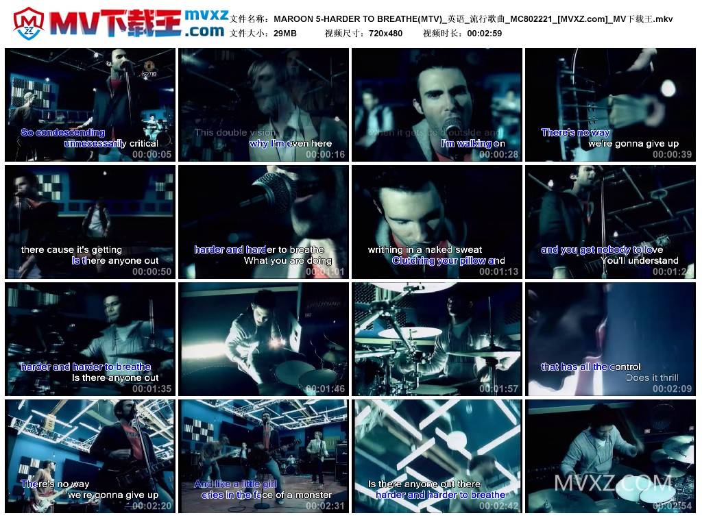 MAROON 5-HARDER TO BREATHE(MTV)_英语_流行歌曲_MC802221